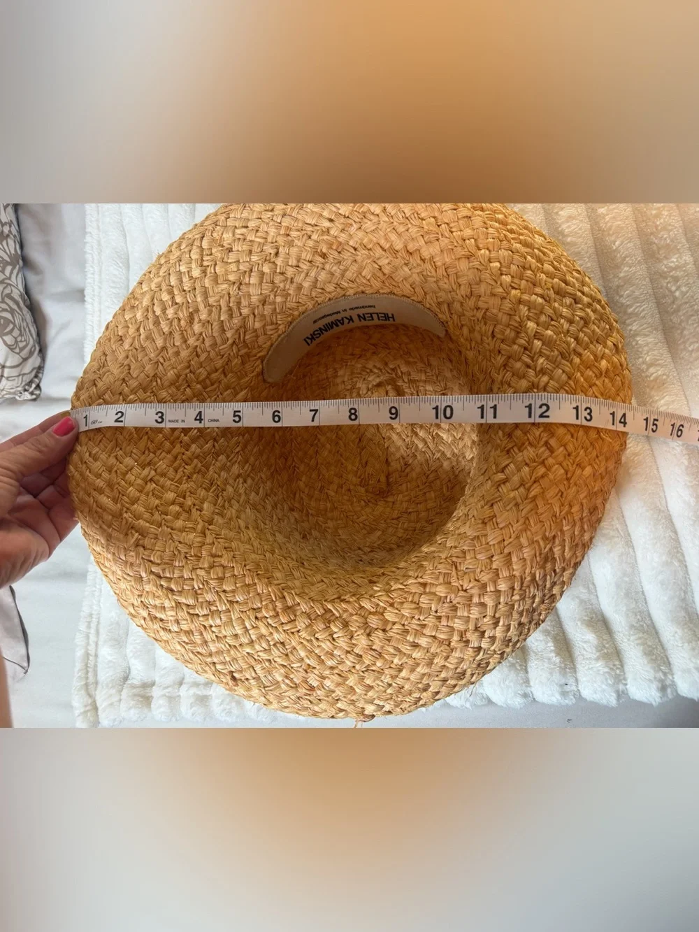 Helen Kaminski Raffia Wide Brim Sun Hat Handmade Madagascar Natural Straw